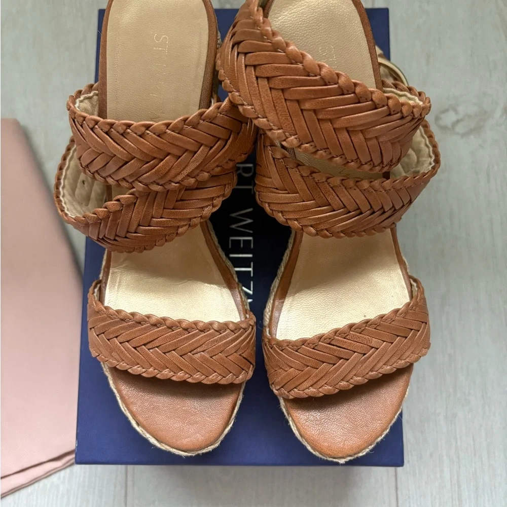 Stuart Weitzman Brown Woven Wedges - Picture 7 of 7